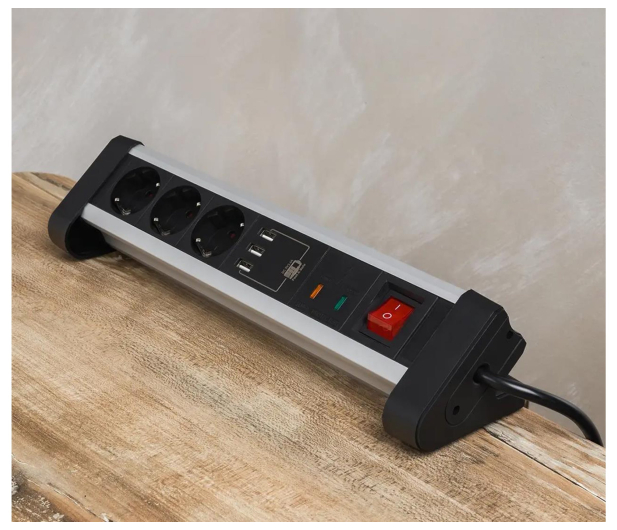 Spacetronik Listwa zasilająca z USB SPS-T38BS - 3 gniazda 1.5m - 1153963 - zdjęcie 6